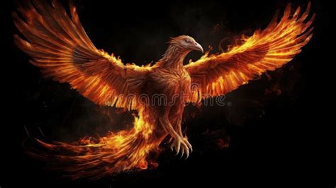 Phoenix Rising From Flames Generative Ai Stock Illustration