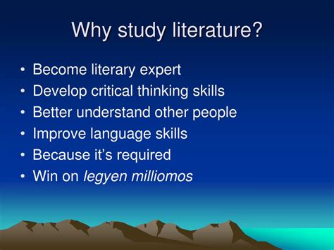 Ppt Why Study Literature Powerpoint Presentation Free Download Id