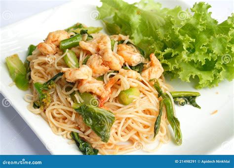 Pad Thai Stir Fried Rice Noodles Stir Fry Noodles With Shrimp Royalty