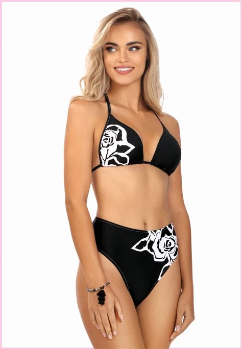 Czarne Bikini Strój Kąpielowy Dolce Gothic Rose Miss Lou Miss Lou