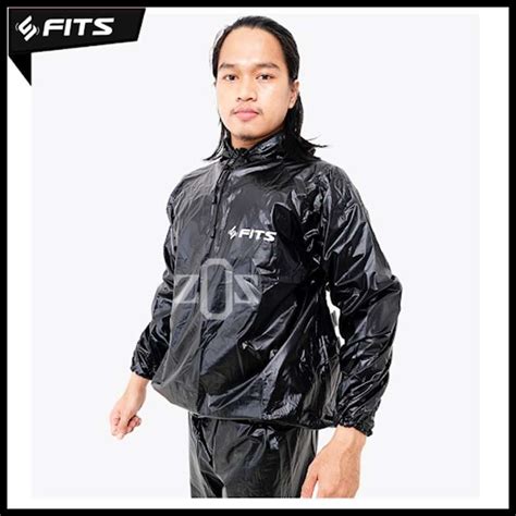 Jual Jaket Jas Raincoat Hujan Sauna SFIDN FITS Black Set M Di Seller