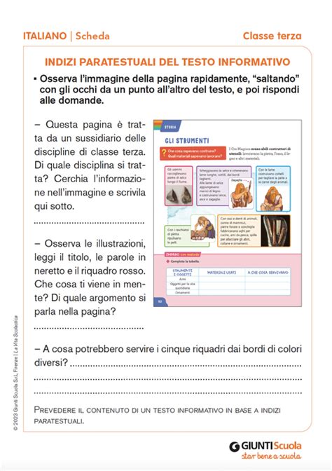 Indizi Paratestuali Del Testo Informativo Giunti Scuola