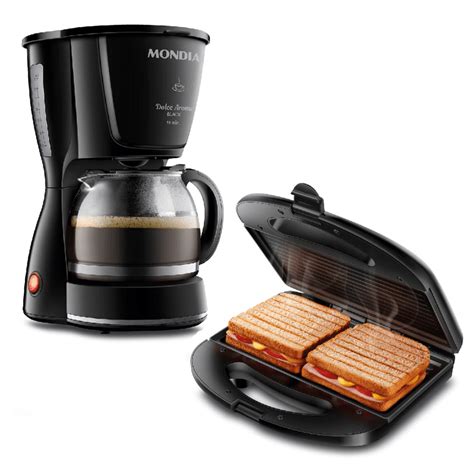 Cafeteira E Sanduicheira - Kit Cozinha Mondial Coffee Dolce Arome com Cafeteira e Sanduicheira ...