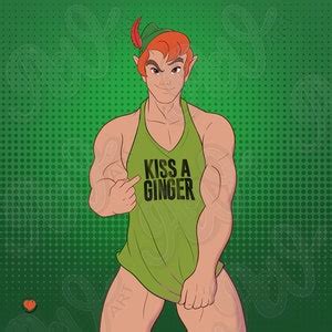 Stretched Canvas Kiss A Ginger Dudes Queer Art Gay Illustration Lgbtq Canvas Gay Pride Art
