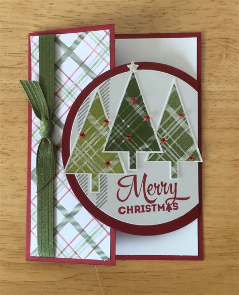 Stampin Up Handmade Christmas Card Special Fold Christmas Trees Etsy