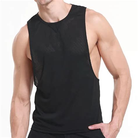 Buy Mens Vivid Tank Tops Low Cut Armholes Vest 2018 Brand New Mesh Breathable