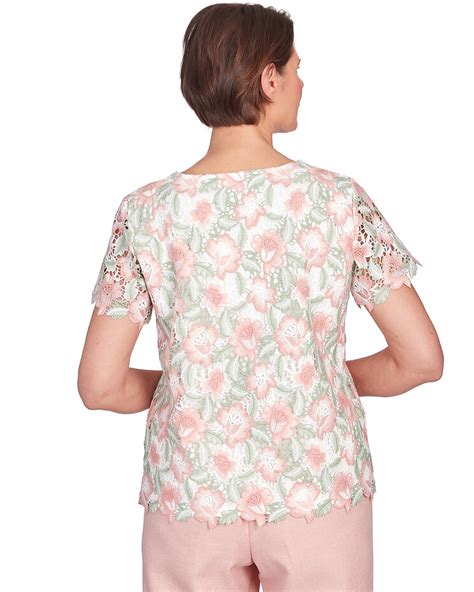 Alfred Dunner® English Garden Lace Floral Scallop Hem Top Blair