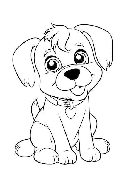 Coloriages De Chiens Coloriages De Chiots Et Coloriages D Animaux Pour Enfants Dessin Au Trait