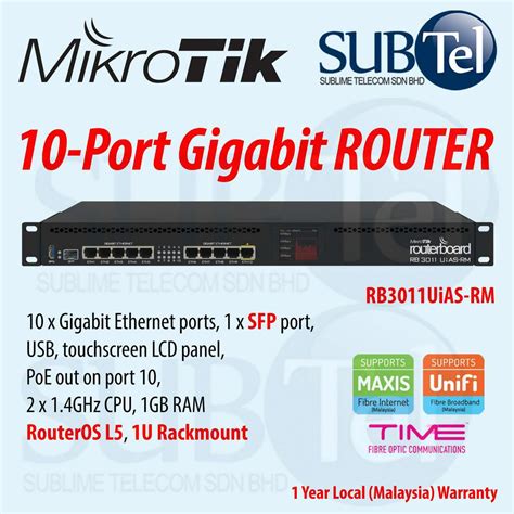 Mikrotik RB3011UiAS RM Gigabit Router 10 Port With SFP VPN BGP IPv6