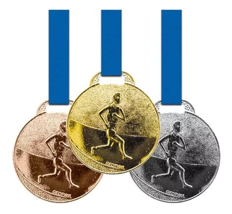 Kit 50 Medalhas Metal 35mm Corrida Ouro Prata Bronze Parcelamento