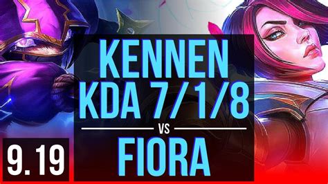 Kennen Vs Fiora Top Early Solo Kills Kda Godlike Korea