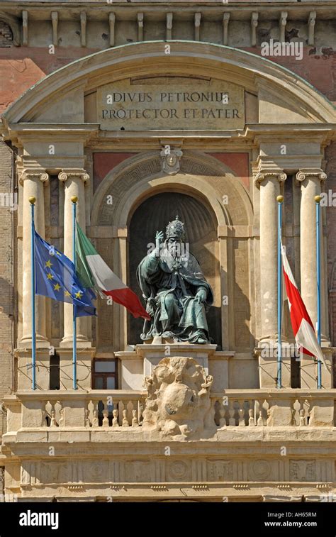 Statue Of St Petronius Bologna Italy Stock Photo Alamy