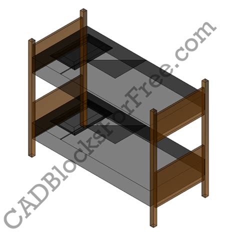 Bunk Bed Free Autocad Block In Dwg