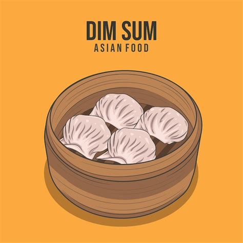 Premium Vector Asian Food Dim Sum Traditional Chinese Dumplings In Bamboo Steamer