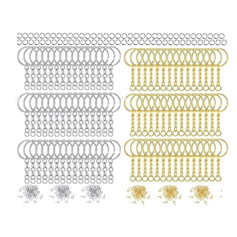 QUSENLON 300Pcs Metal Keychain Rings Bulk for Resin Jewelry Making ...