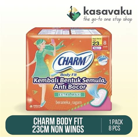 Jual Charm Pembalut Body Fit Extra Maxi 23 Cm Non Wing Isi 8 Pads