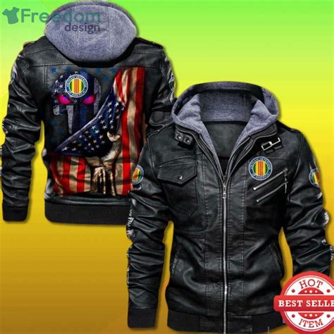 Vietnam Veterans Of America Punisher Skull Leather Jacket Freedomdesign