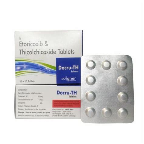 THIOCOLCHICOSIDE 4 MG ETORICOXIB 60 MG DOCRU TH TAB At 2590 Box