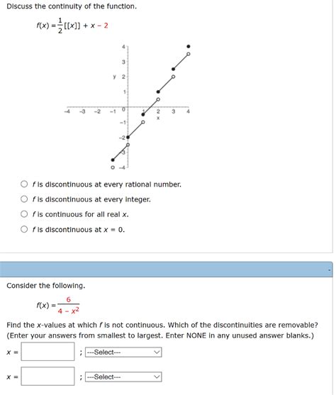 Solved Discuss The Continuity Of The Function F X Chegg