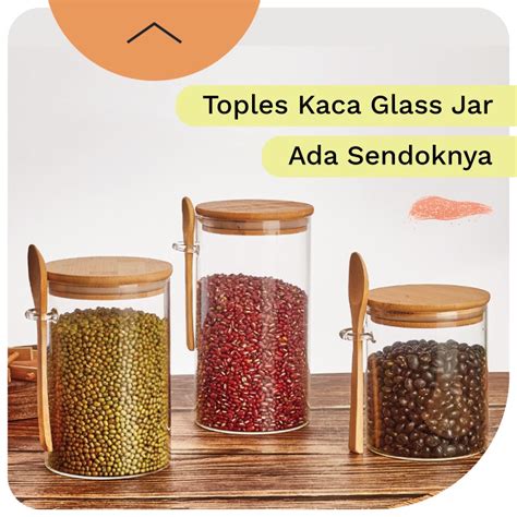 Jual Toples Kaca Bulat Tutup Kayu Bambu Untuk Tempat Penyimpanan