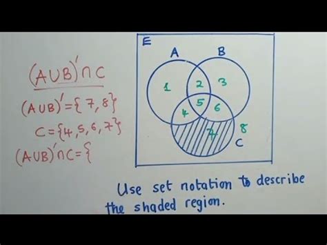 Describe The Shaded Region Using Set Notation Youtube