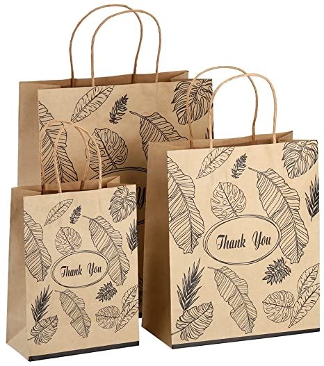 Amazon Yesland 80 Pack Kraft Paper Bags Thank You Paper Bags