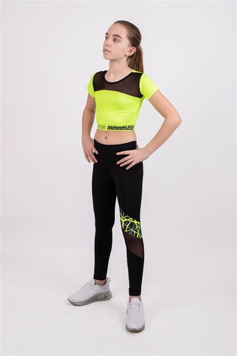 Dětské fitness a volný čas Crop top triko žluté SPARROW