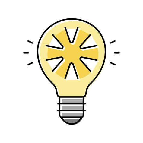 Shine Light Bulb Color Icon Vector Illustration 19001211 Vector Art At