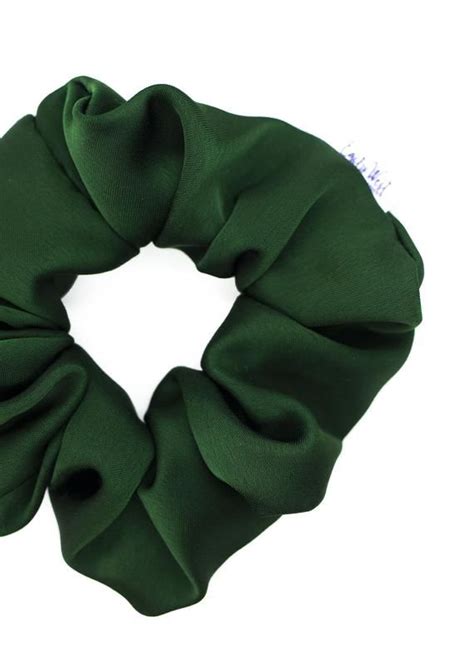 Emerald Hair Scrunchie Green Satin Scrunchies Etsy Canada Emerald