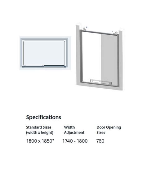 Lakes Classic Semi Frameless Slider Door Silver W X H Mm