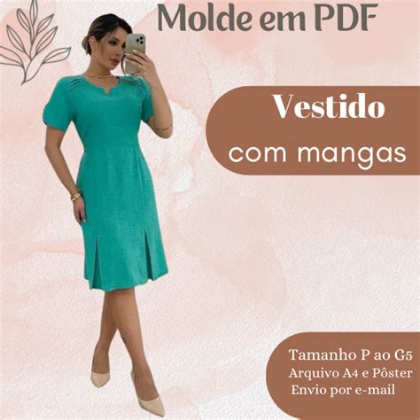 Molde Em Pdf Vestido Mangas Universo Dos Moldes Hotmart