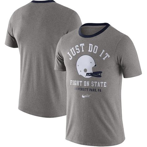 Men S Nike Heathered Gray Penn State Nittany Lions Vault Helmet Tri Blend T Shirt