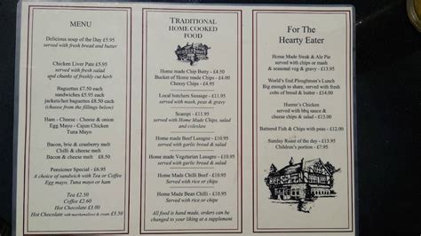 Menu At Worlds End Pub And Bar Knaresborough