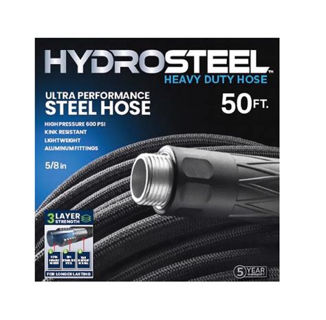 Hydrosteel 8589 Heavy Duty Garden Hose Stainless Steel 50 Feet — Life