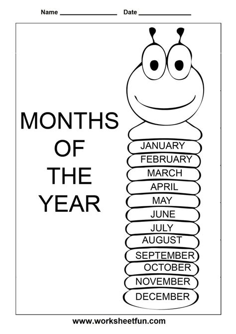 Learning Months Of The Year Worksheets