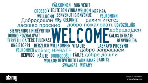 Welcome In Different Languages Word Cloud Concept On White Background