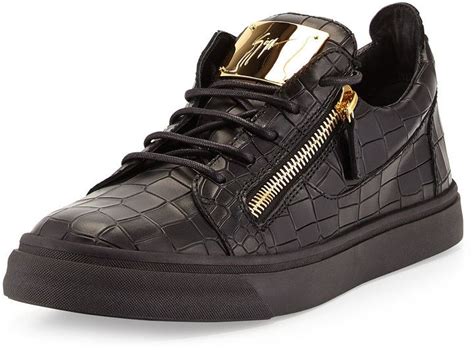 Giuseppe Zanotti Men S Croc Embossed Low Top Sneakers Shopstyle