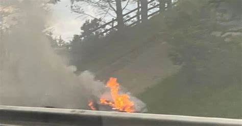 Car Engulfed In Flames On A92 In Fife As Passengers Make Lucky Escape