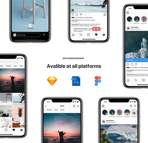 Free Instagram Mockup Ui Sketch Psd Freebies