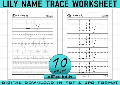 Lily Personalize Name Tracing Worksheet Personalized Name Tracing