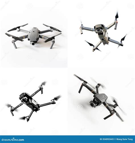 Quadcopter Drone Collection on Geometric Background Stock Illustration
