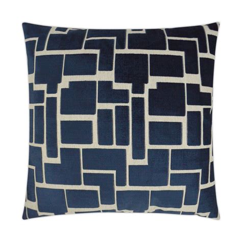 Aura Navy D V KAP Home Large Throw Pillows Throw Pillows