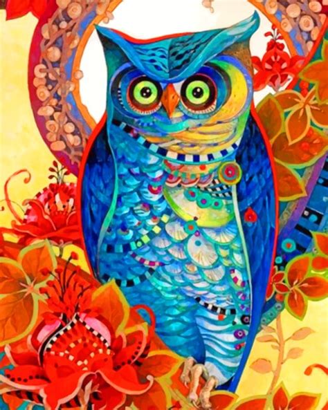 Abstract Owl Paint By Numbers Numeral Paint Kit