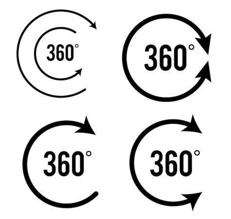 Ângulo de ícone de sinal de 360 graus geometria símbolo matemático