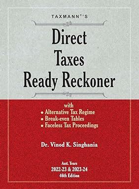 Buy Taxmann S Direct Taxes Ready Reckoner Dtrr A Y