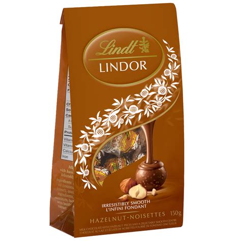 Lindor Milk Chocolate Hazelnut Truffles Bag 150g Lindt Chocolate Canada