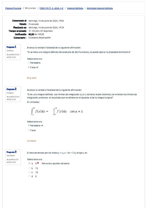 Matematica II Integral Definida TP Resuelto Página Principal Mis