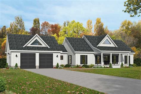 Modern Farmhouse Ranch Home Plan With A Bonus Room And Walkout Basement