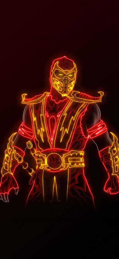 1125x2436 Scorpion Mortal Kombat Neon 5k Iphone Xsiphone 10iphone X Hd 4k Wallpapersimages