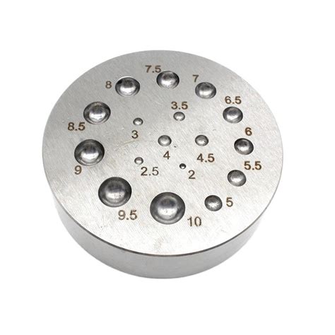 Steel Circle Doming Block For Metal Dapping 17 Round Cavities Jewellery